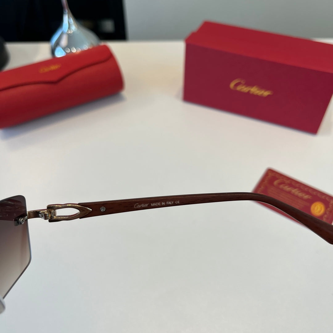 Cartier Lightweight Metal Rimless Red Lens Sunglasses for Men & Women - 372287 - detail image 10