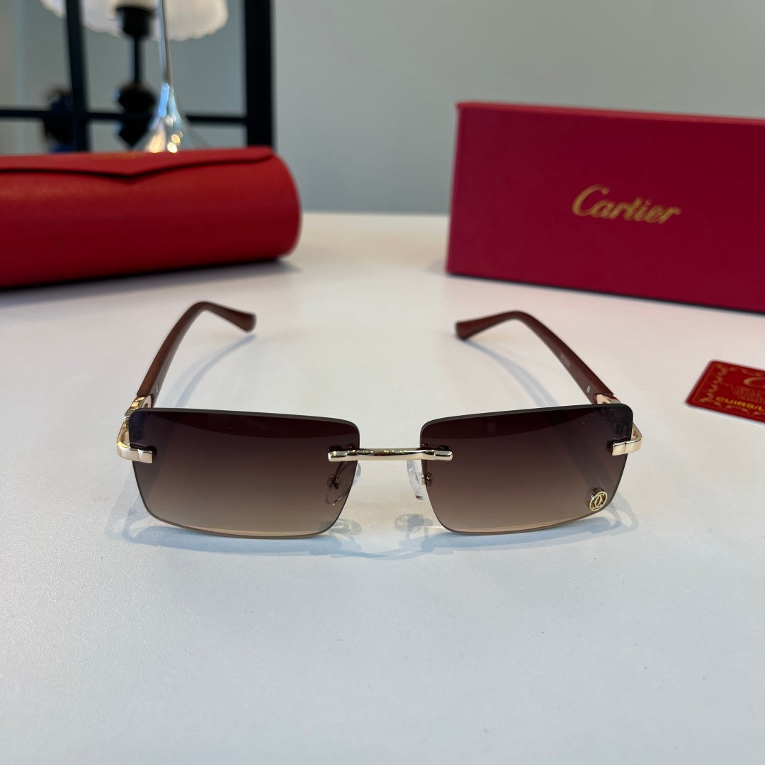 Cartier Lightweight Metal Rimless Red Lens Sunglasses for Men & Women - 432396 - detail image 2