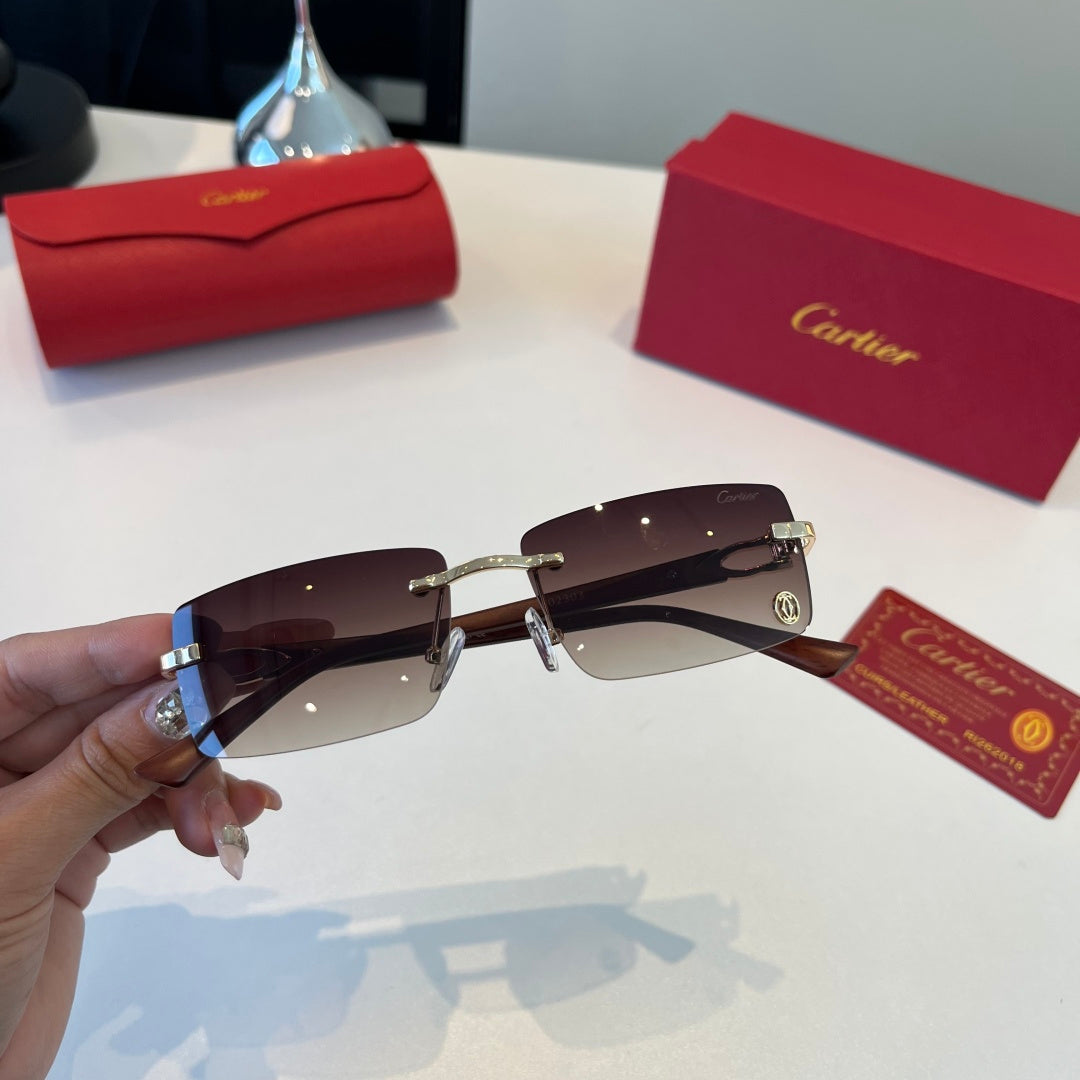 Cartier Lightweight Metal Rimless Red Lens Sunglasses for Men & Women - 465818 - detail image 5