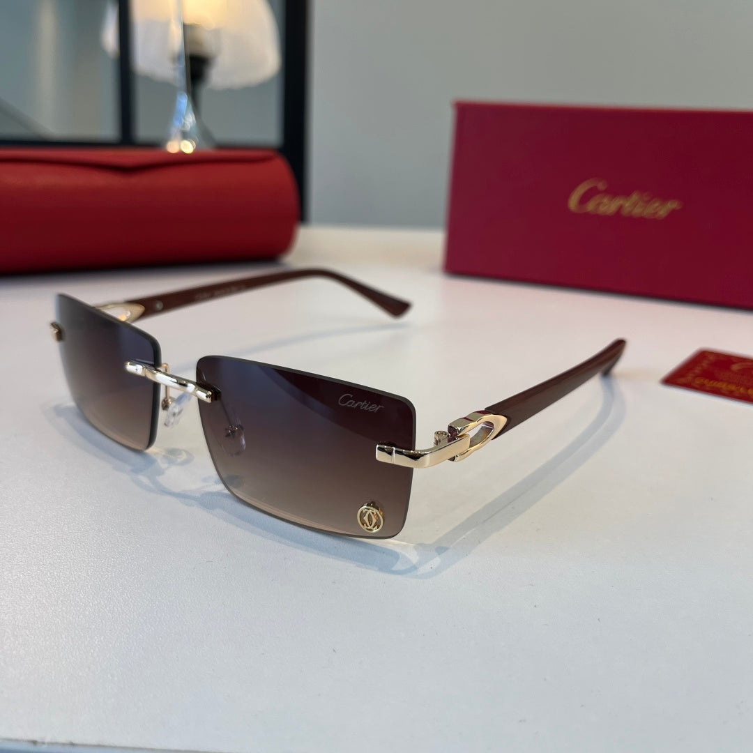 Cartier Lightweight Metal Rimless Red Lens Sunglasses for Men & Women - 432396 - detail image 3