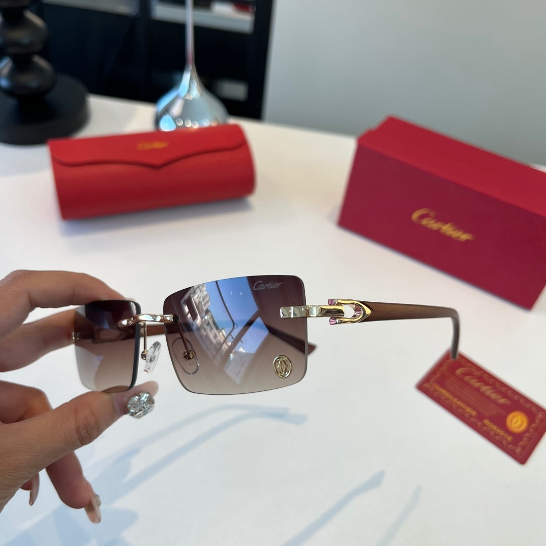 Cartier Lightweight Metal Rimless Red Lens Sunglasses for Men & Women - 465818 - detail image 4
