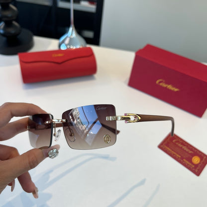 Cartier Lightweight Metal Rimless Red Lens Sunglasses for Men & Women - 372287 - detail image 4