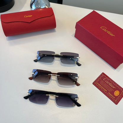 Cartier Lightweight Metal Rimless Red Lens Sunglasses for Men & Women - 432396 - detail image 11