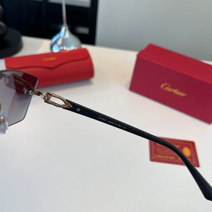 Cartier Lightweight Metal Rimless Silver Lens Sunglasses for Men & Wo - 372289 - detail image 11