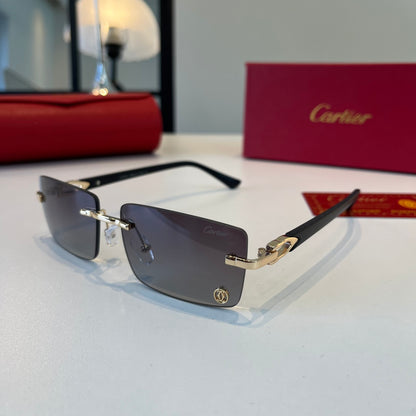 Cartier Lightweight Metal Rimless Silver Lens Sunglasses for Men & Wo - 372289 - detail image 3