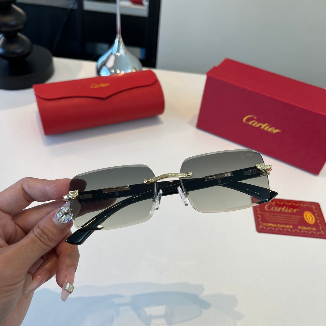 Cartier Lightweight Metal Rimless Silver Lens Sunglasses for Men & Wo - 465819 - detail image 5