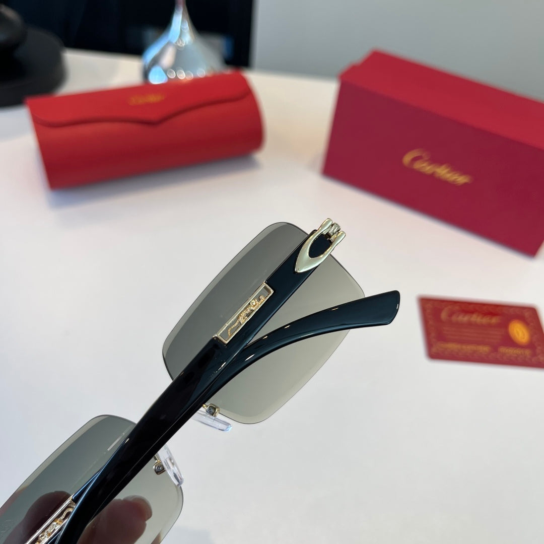 Cartier Lightweight Metal Rimless Silver Lens Sunglasses for Men & Wo - 465819 - detail image 7