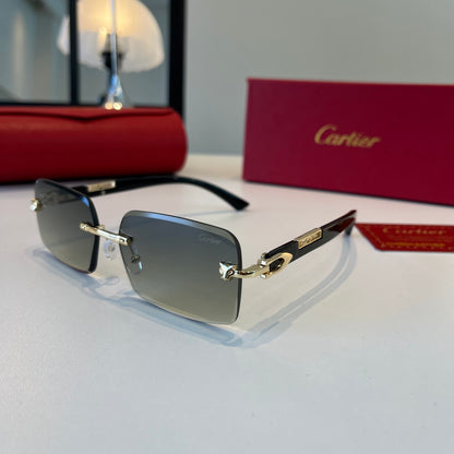 Cartier Lightweight Metal Rimless Silver Lens Sunglasses for Men & Wo - 372290 - detail image 3