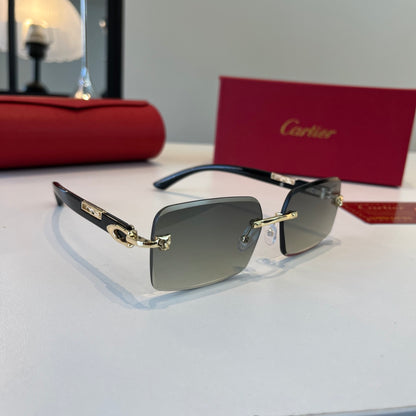 Cartier Lightweight Metal Rimless Silver Lens Sunglasses for Men & Wo - 372290