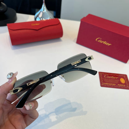 Cartier Lightweight Metal Rimless Silver Lens Sunglasses for Men & Wo - 465819 - detail image 6