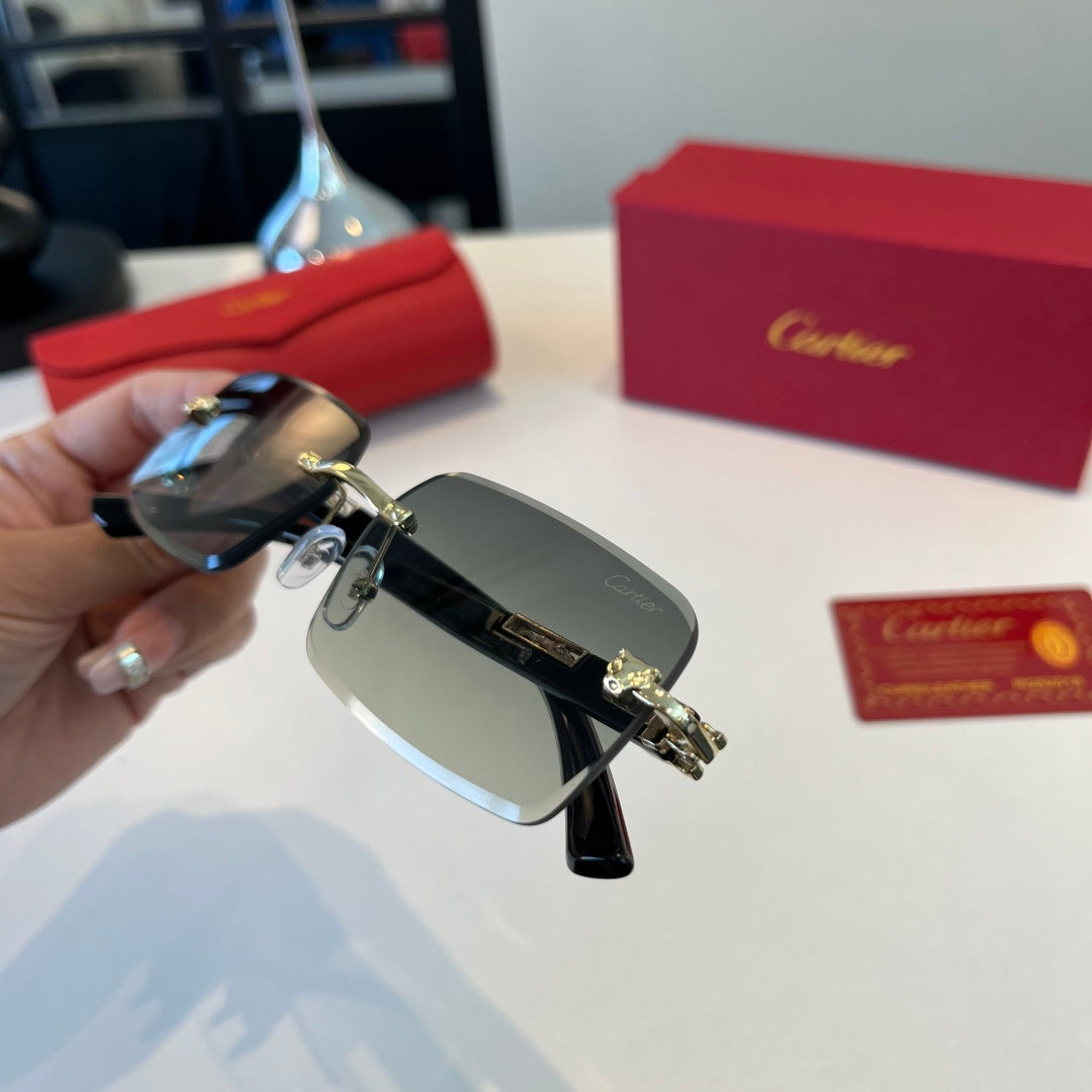 Cartier Lightweight Metal Rimless Silver Lens Sunglasses for Men & Wo - 432397 - detail image 8
