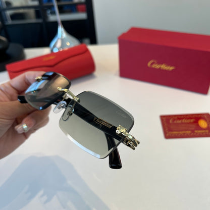 Cartier Lightweight Metal Rimless Silver Lens Sunglasses for Men & Wo - 432397 - detail image 8