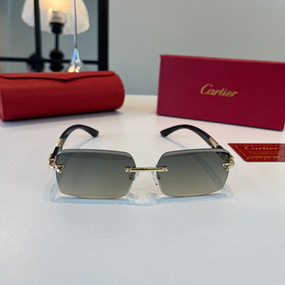 Cartier Lightweight Metal Rimless Silver Lens Sunglasses for Men & Wo - 465819 - detail image 2