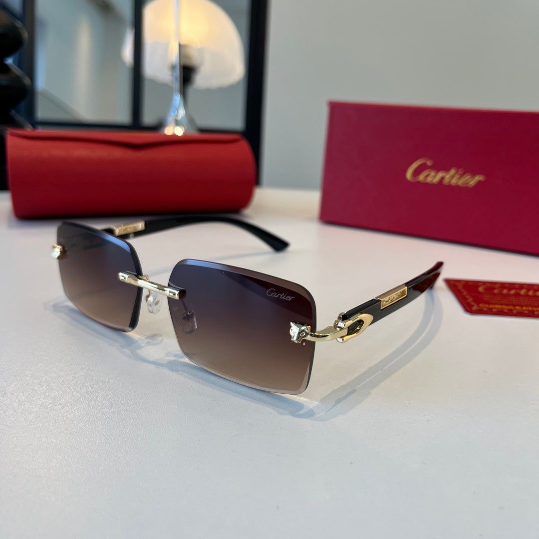 Cartier Lightweight Metal Rimless Red Lens Sunglasses for Men & Women - 432398 - detail image 3