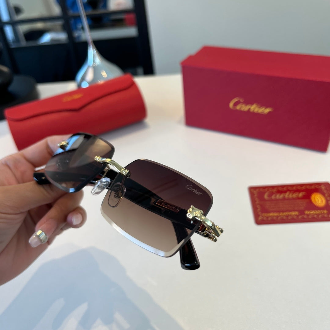 Cartier Lightweight Metal Rimless Red Lens Sunglasses for Men & Women - 372291 - detail image 5