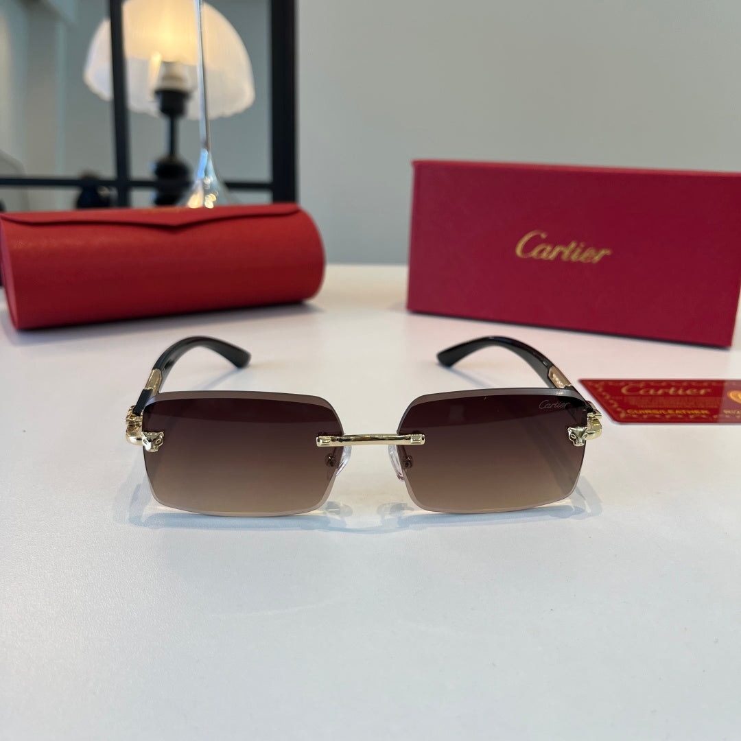 Cartier Lightweight Metal Rimless Red Lens Sunglasses for Men & Women - 432398 - detail image 2