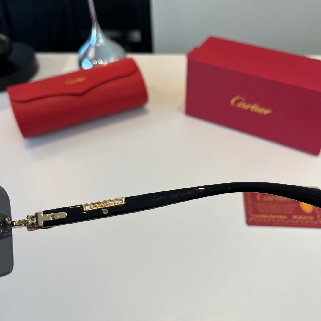 Cartier Lightweight Metal Rimless Silver Lens Sunglasses for Men & Wo - 372292 - detail image 9