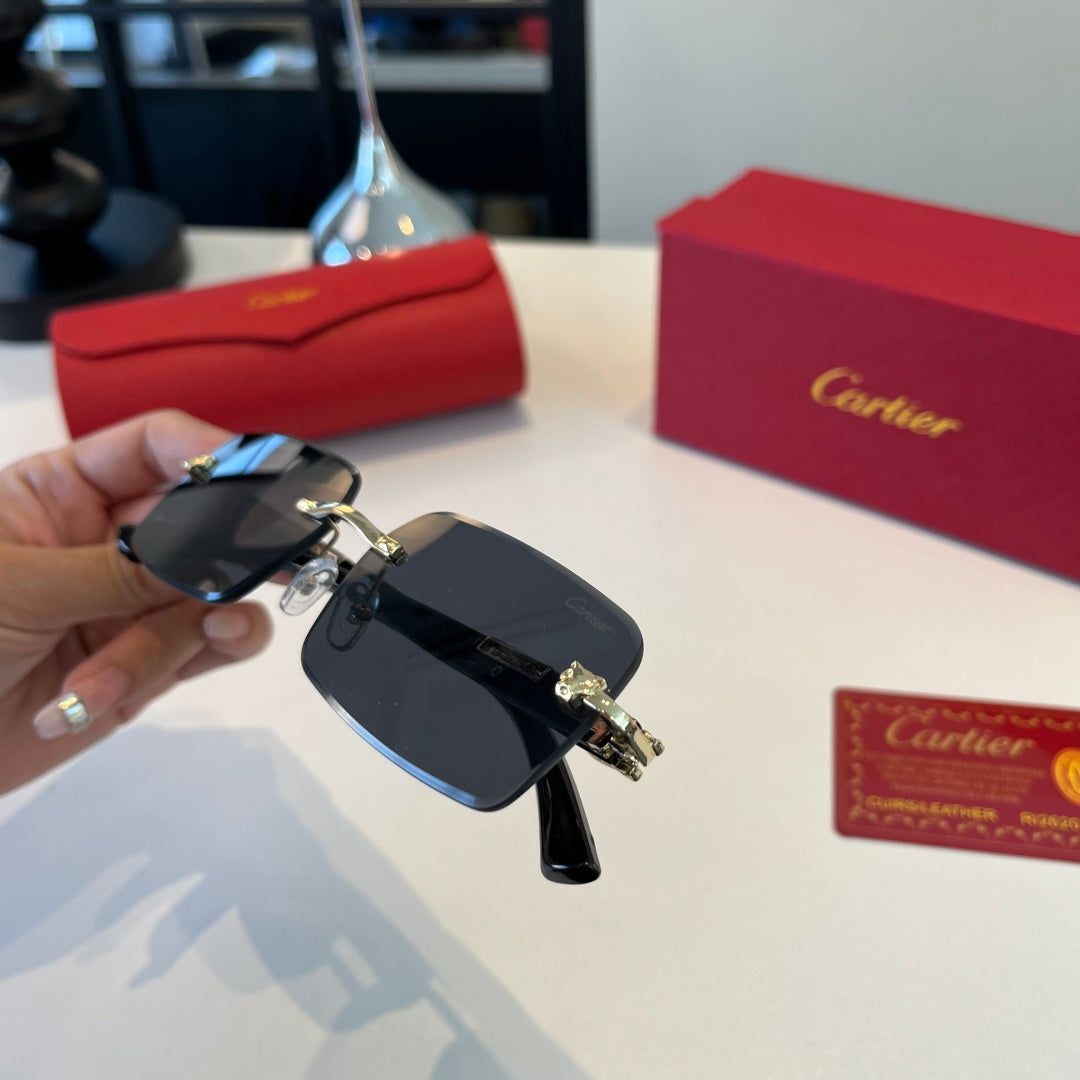 Cartier Lightweight Metal Rimless Silver Lens Sunglasses for Men & Wo - 432399 - detail image 5
