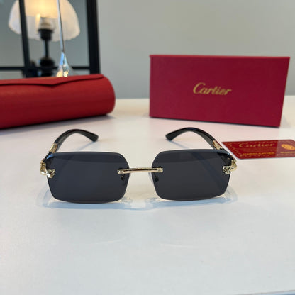 Cartier Lightweight Metal Rimless Silver Lens Sunglasses for Men & Wo - 372292 - detail image 2