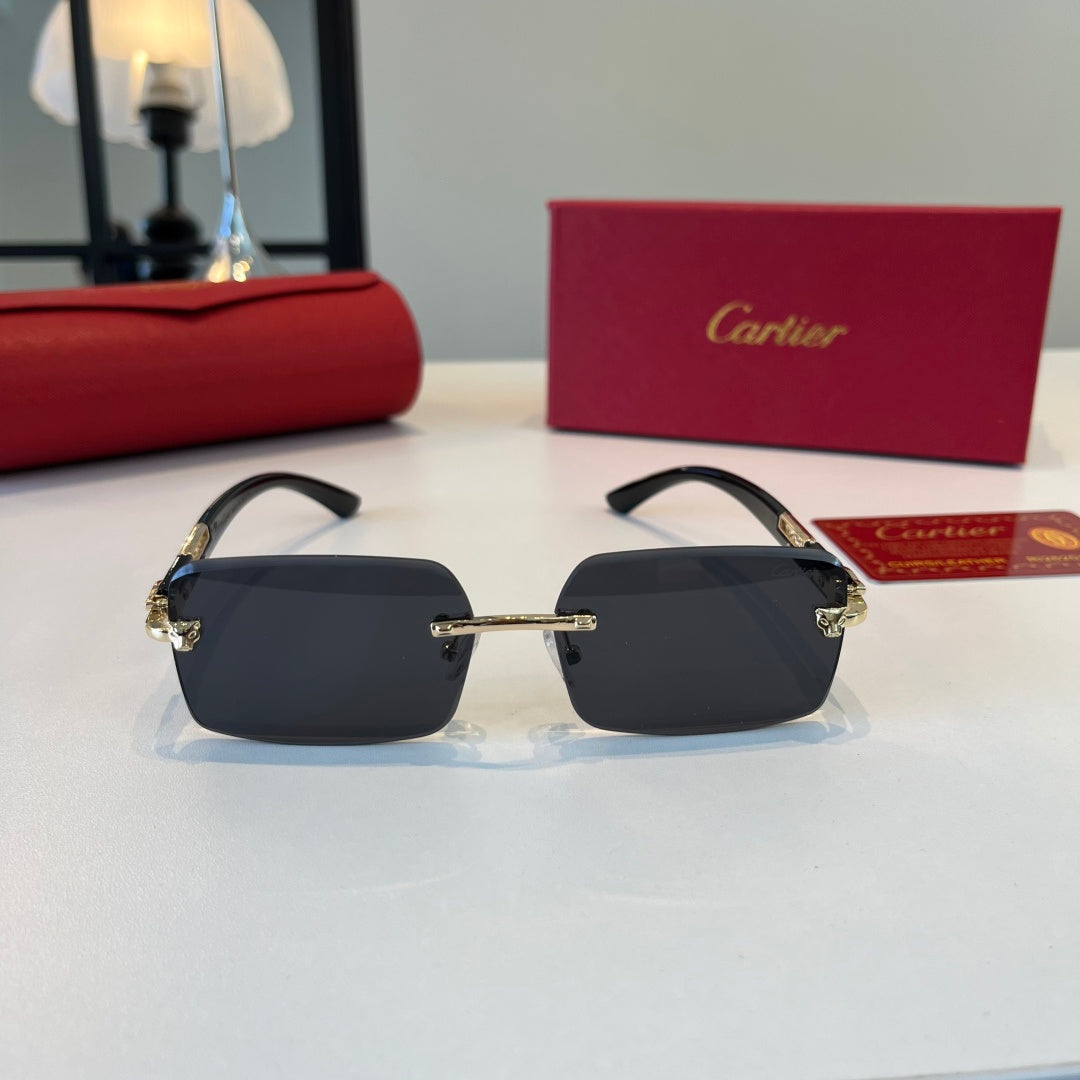 Cartier Lightweight Metal Rimless Silver Lens Sunglasses for Men & Wo - 432399 - detail image 2