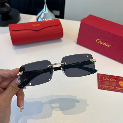 Cartier Lightweight Metal Rimless Silver Lens Sunglasses for Men & Wo - 432399 - detail image 4