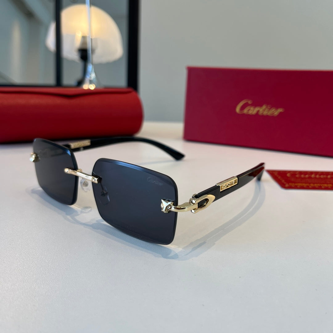Cartier Lightweight Metal Rimless Silver Lens Sunglasses for Men & Wo - 372292 - detail image 3