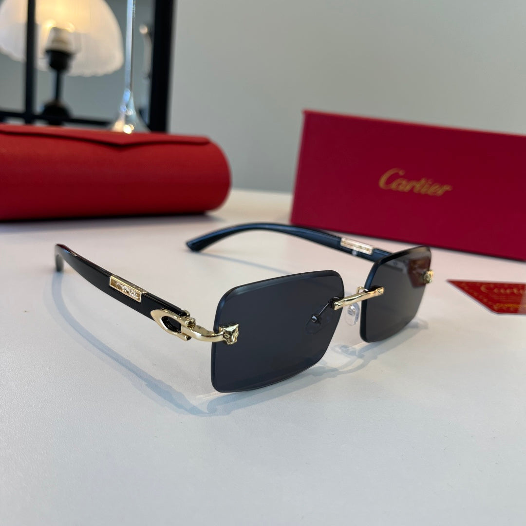 Cartier Lightweight Metal Rimless Silver Lens Sunglasses for Men & Wo - 432399