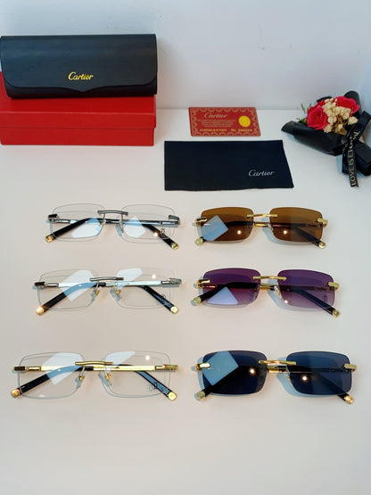 Cartier Lightweight Rimless Silver Lens Sunglasses for Men & Women - 415953 - detail image 12
