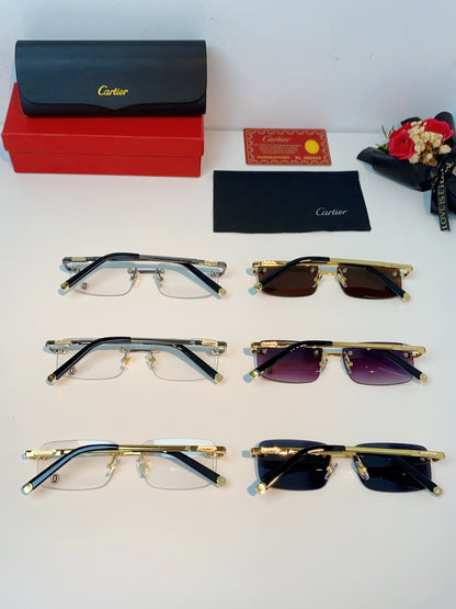Cartier Lightweight Rimless Red Lens Sunglasses for Men & Women - 415954 - detail image 11