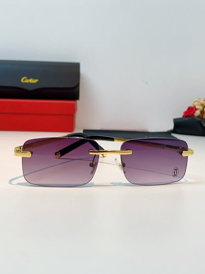 Cartier Lightweight Rimless Purple Lens Sunglasses for Men & Women - 415956 - detail image 2