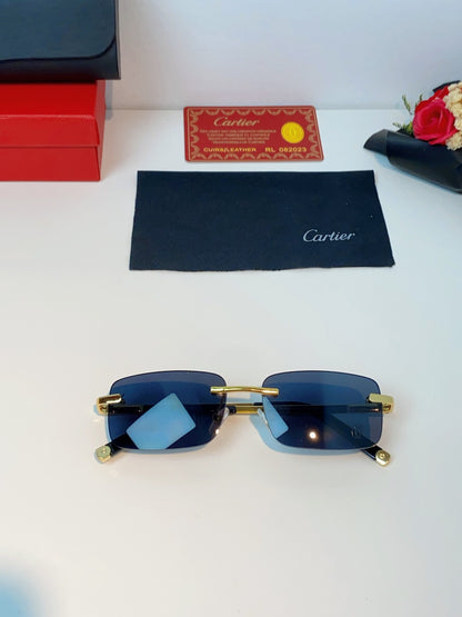 Cartier Lightweight Rimless Black Lens Sunglasses for Men & Women - 415957 - detail image 9
