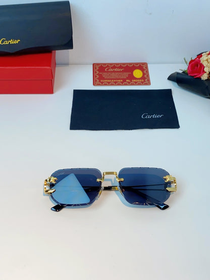 Cartier Square Blue Lens Sunglasses for Men & Women - 465758 - detail image 8