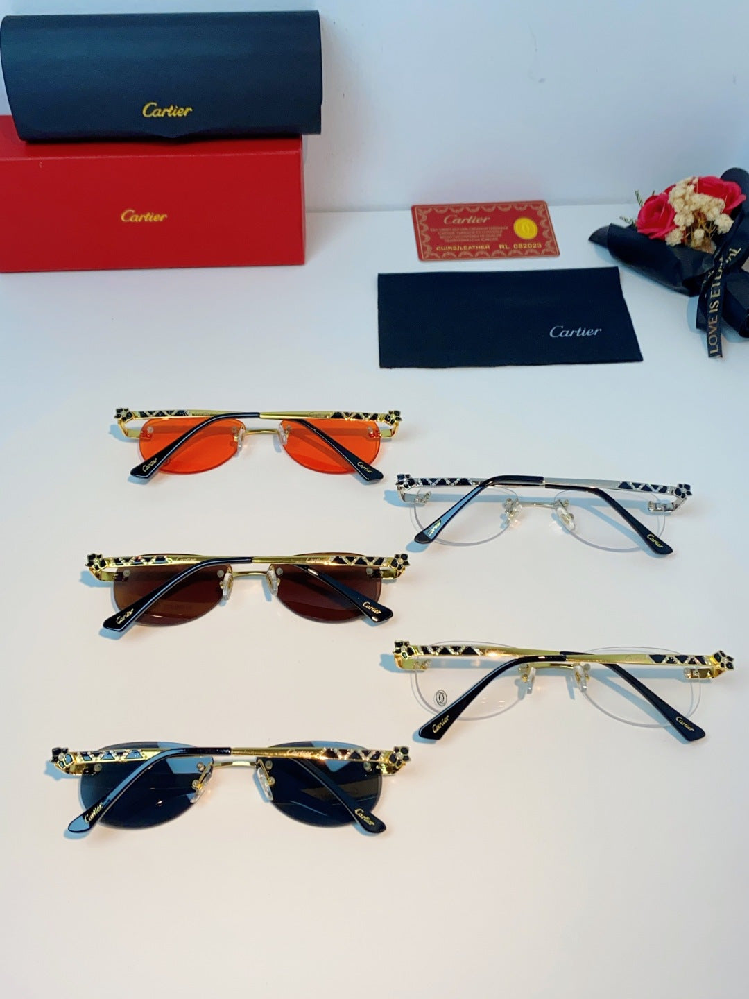 Cartier Lightweight Rimless Silver Lens Sunglasses for Men & Women - detail image 11