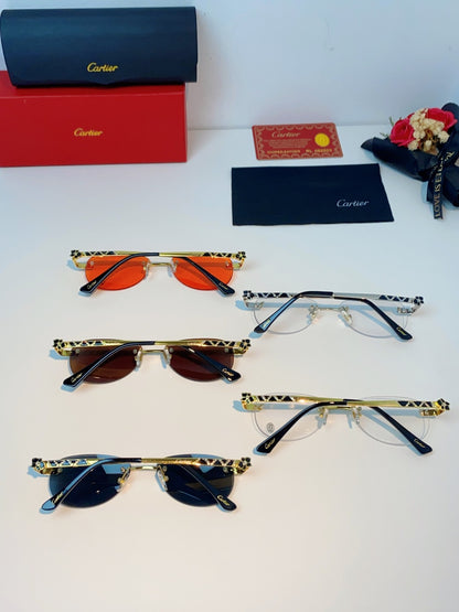 Cartier Lightweight Rimless Brown Lens Sunglasses for Men & Women - 487303 - detail image 11