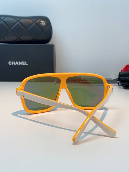 Chanel CH9158 Oversized Orange Lens Sunglasses for Men & Women - detail image 3