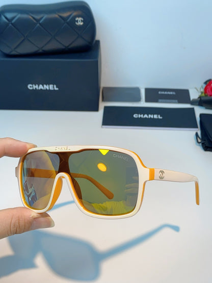Chanel CH9158 Oversized Orange Lens Sunglasses for Men & Women - detail image 6