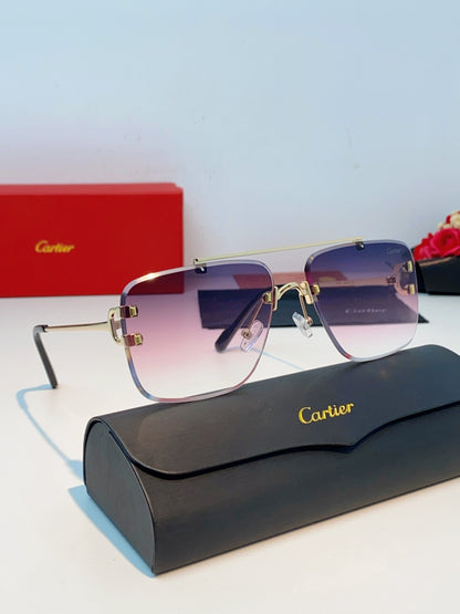 Cartier Lightweight Metal Rimless Red Lens Sunglasses for Men & Women - 487220 - detail image 10