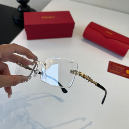 Cartier Lightweight Metal Rimless Silver Lens Sunglasses for Men & Wo - 493702 - detail image 4
