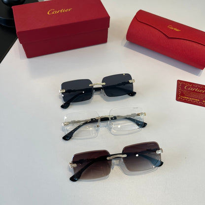 Cartier Lightweight Metal Rimless Silver Lens Sunglasses for Men & Wo - 493702 - detail image 9