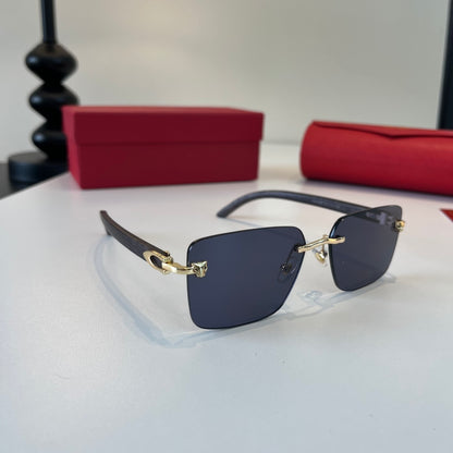 Cartier Lightweight Metal Rimless Silver Lens Sunglasses for Men & Wo - 415991
