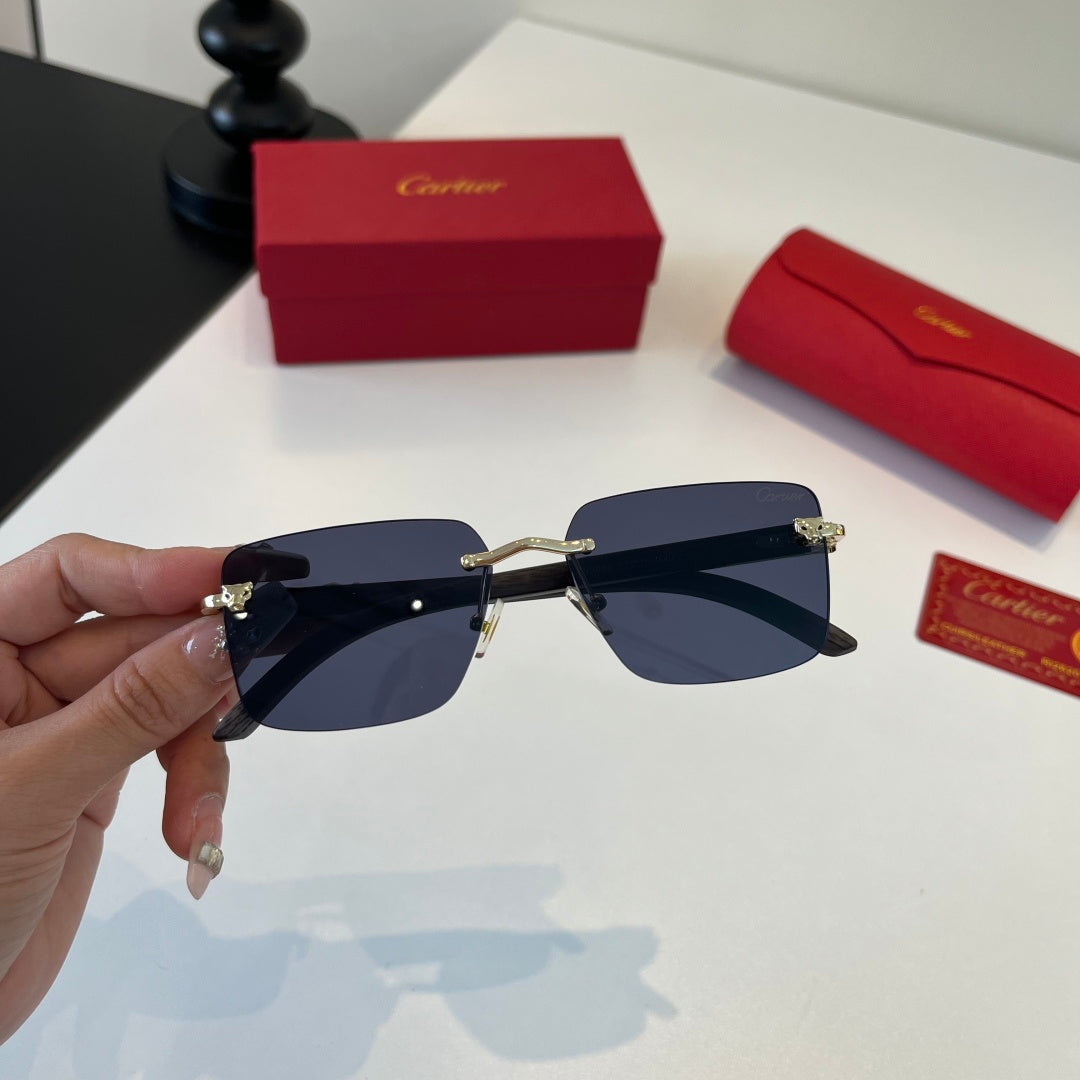 Cartier Lightweight Metal Rimless Silver Lens Sunglasses for Men & Wo - 415991 - detail image 4