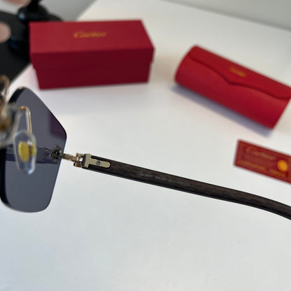 Cartier Lightweight Metal Rimless Silver Lens Sunglasses for Men & Wo - 415991 - detail image 8