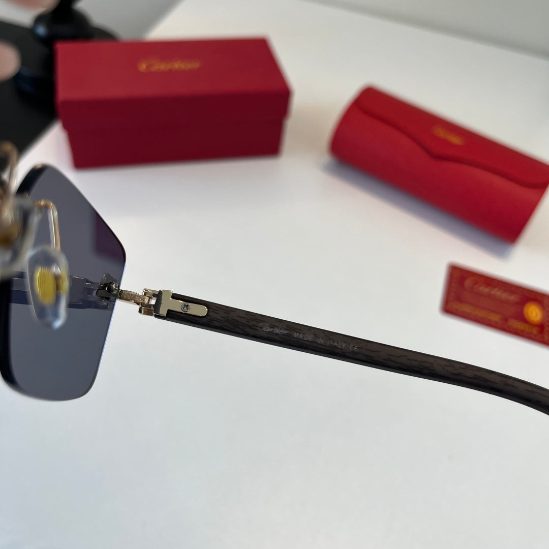 Cartier Lightweight Metal Rimless Silver Lens Sunglasses for Men & Wo - 372232 - detail image 8