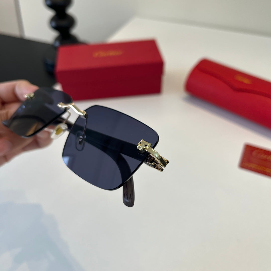 Cartier Lightweight Metal Rimless Silver Lens Sunglasses for Men & Wo - 372232 - detail image 5