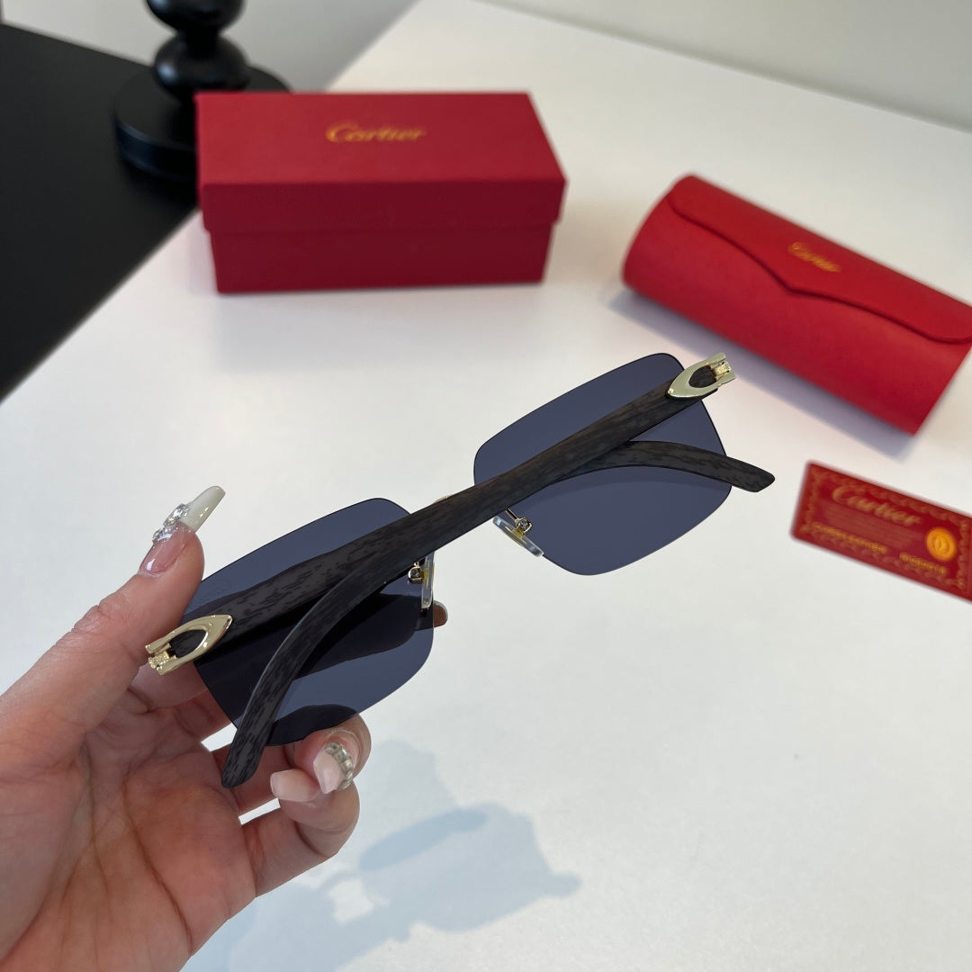 Cartier Lightweight Metal Rimless Silver Lens Sunglasses for Men & Wo - 372232 - detail image 7