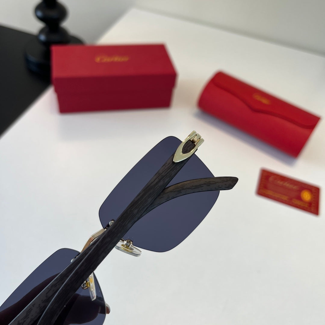 Cartier Lightweight Metal Rimless Silver Lens Sunglasses for Men & Wo - 415991 - detail image 6