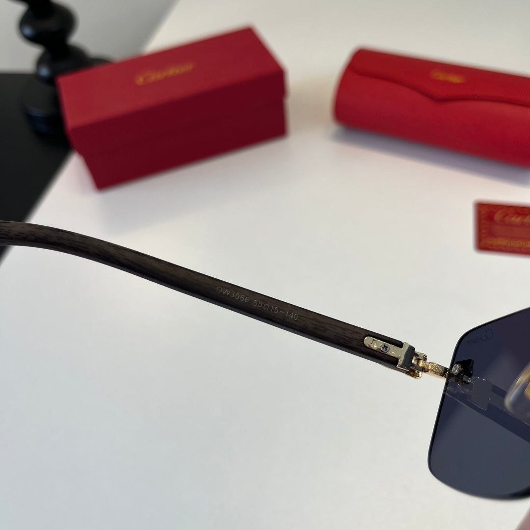 Cartier Lightweight Metal Rimless Silver Lens Sunglasses for Men & Wo - 372232 - detail image 9