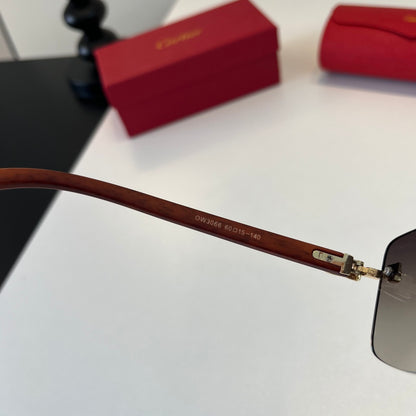 Cartier Lightweight Metal Rimless Silver Lens Sunglasses for Men & Wo - 415992 - detail image 9