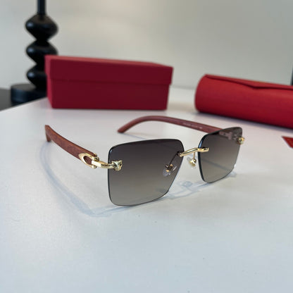 Cartier Lightweight Metal Rimless Silver Lens Sunglasses for Men & Wo - 415992