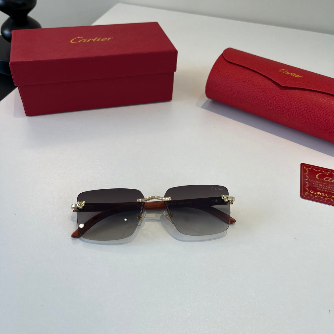 Cartier Lightweight Metal Rimless Silver Lens Sunglasses for Men & Wo - 415992 - detail image 6